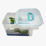 تاپلاک مستطیلی کد 410 مناسب برای نگهداری در یخچال و فریزر قابل استفاده در ماکروویو افزایش ماندگاری مواد غذایی قابل شستشو در ماشین ظرف شویی شفاف مثل شیشه سبکتر از شیشه مقاوم در برابر شکستن حجم:11000ml